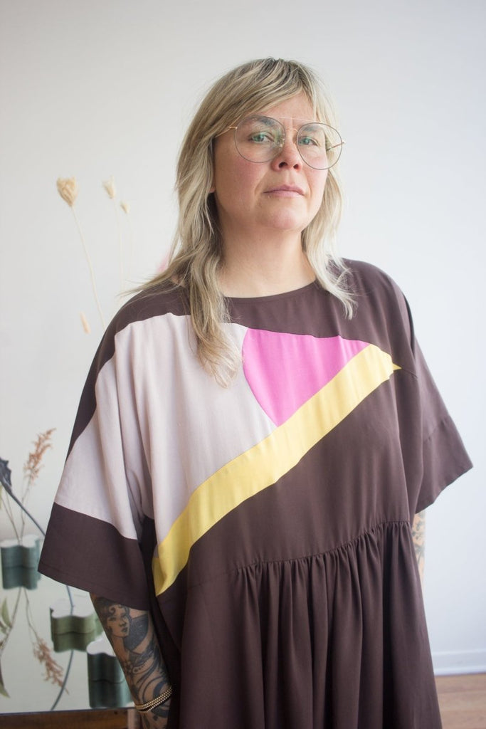 Jennifer Glasgow Jades Colour Blocked Dress (Brown) - Victoire BoutiqueJennifer GlasgowDresses Ottawa Boutique Shopping Clothing