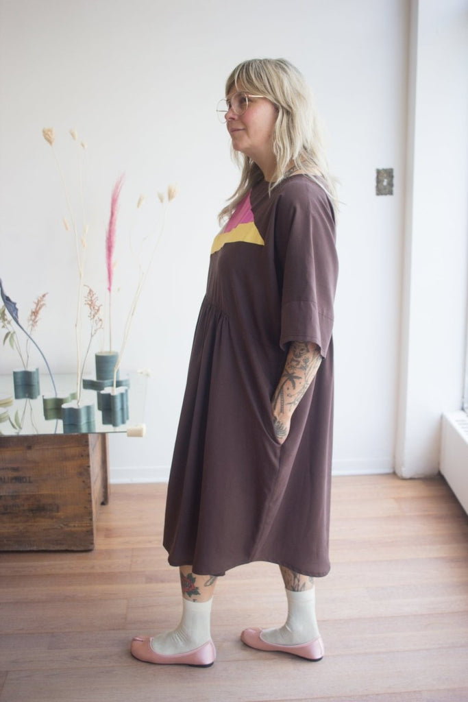 Jennifer Glasgow Jades Colour Blocked Dress (Brown) - Victoire BoutiqueJennifer GlasgowDresses Ottawa Boutique Shopping Clothing