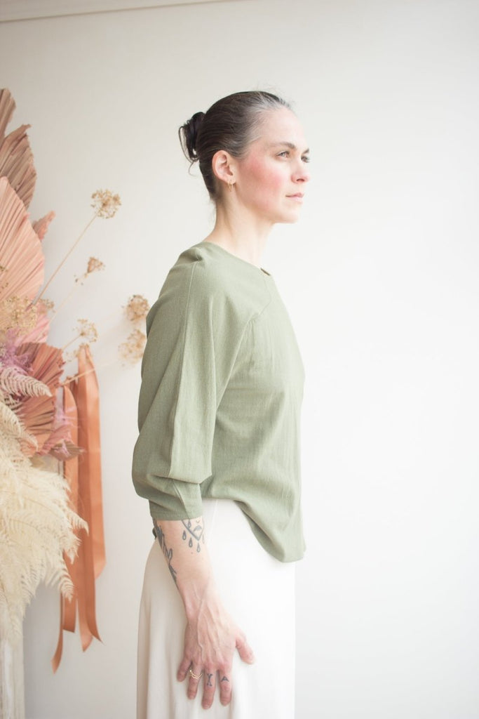 Jennifer Glasgow La Sirène Blouse (Soft Green) - Victoire BoutiqueJennifer GlasgowShirts & Tops Ottawa Boutique Shopping Clothing