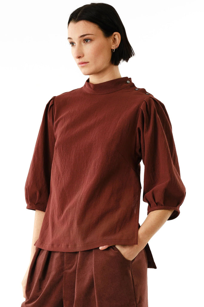 Jennifer Glasgow Lynx Top (Chocolate) - Victoire BoutiqueJennifer GlasgowShirts & Tops Ottawa Boutique Shopping Clothing