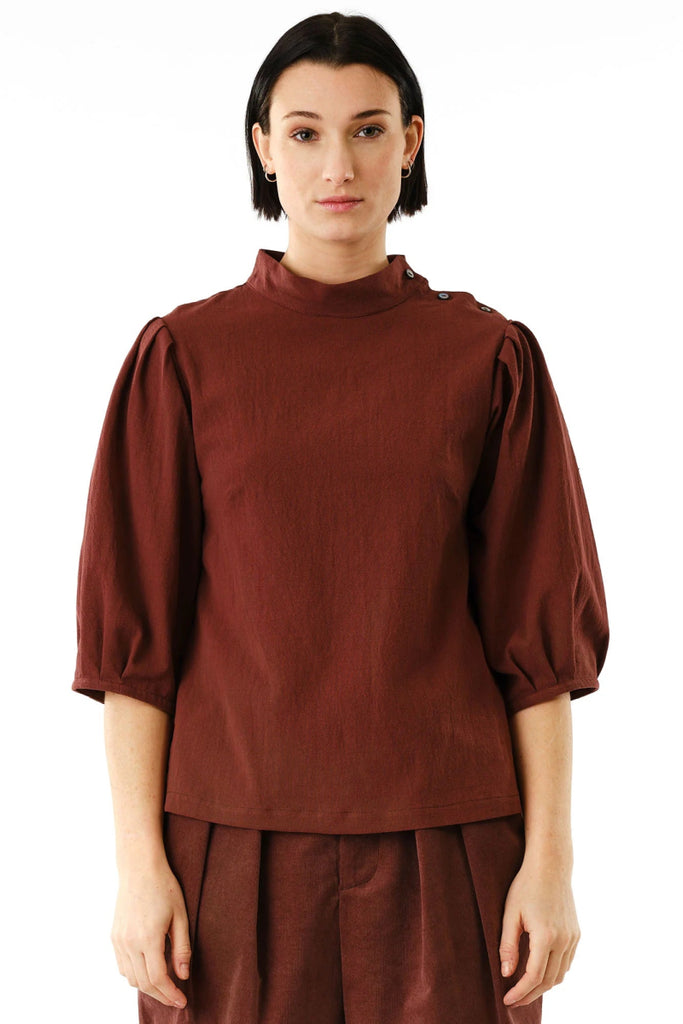 Jennifer Glasgow Lynx Top (Chocolate) - Victoire BoutiqueJennifer GlasgowShirts & Tops Ottawa Boutique Shopping Clothing