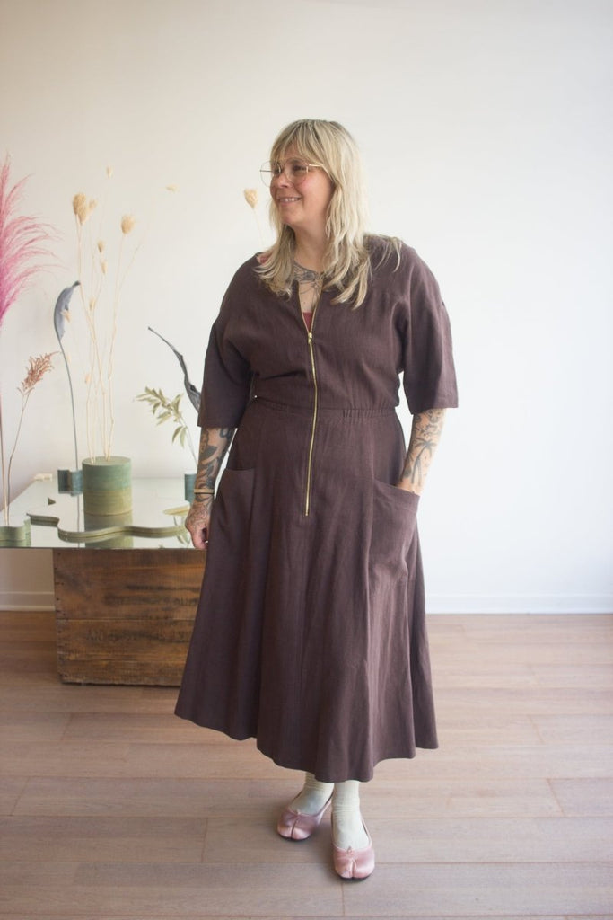 Jennifer Glasgow Omega Dress (Chocolate) - Victoire BoutiqueJennifer GlasgowDress Ottawa Boutique Shopping Clothing
