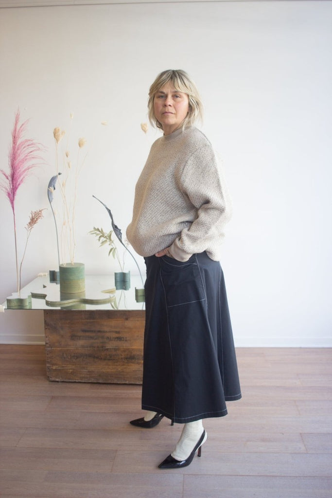 Jennifer Glasgow Volans Fluted Skirt (Black) - Victoire BoutiqueJennifer GlasgowSkirts Ottawa Boutique Shopping Clothing