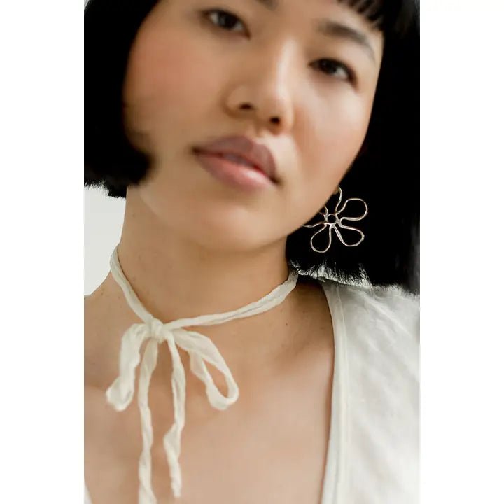 Kara Yoo Flora Large Hoops (Silver) - Victoire BoutiqueKara YooEarrings Ottawa Boutique Shopping Clothing