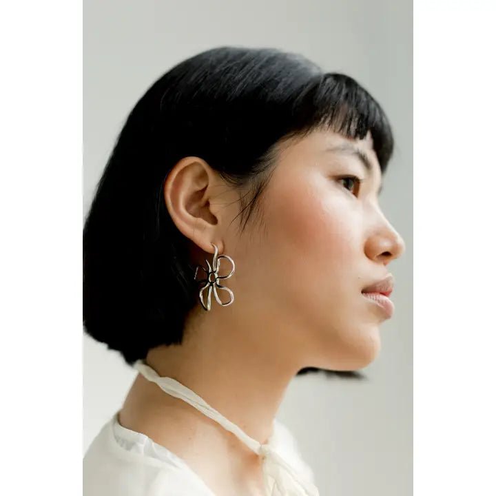 Kara Yoo Flora Large Hoops (Silver) - Victoire BoutiqueKara YooEarrings Ottawa Boutique Shopping Clothing