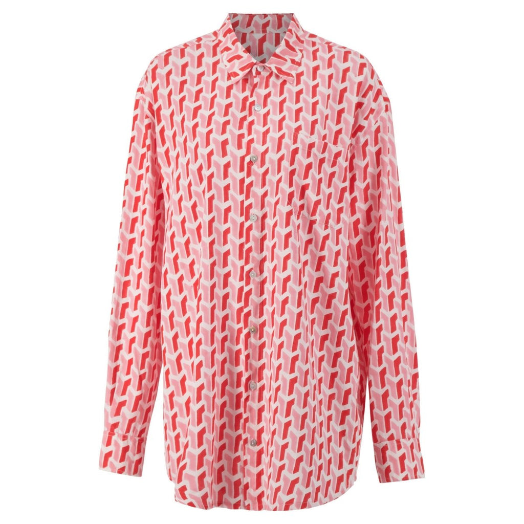 Kate Austin Designs Claude Shirt (Pink and Red Chevron) - Victoire BoutiqueKate Austin DesignsTops Ottawa Boutique Shopping Clothing