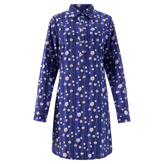 Kate Austin Designs Katherine Shirt Dress (Navy Snowdrop) - Victoire BoutiqueKate Austin DesignsTops Ottawa Boutique Shopping Clothing