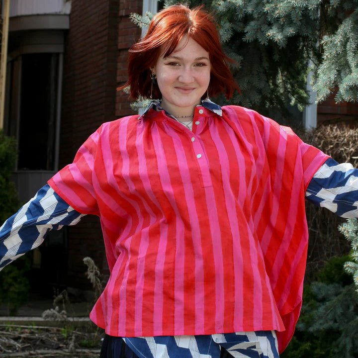 Kate Austin Designs Marina Top (Pink/Red Cabana Stripe) - Victoire BoutiqueKate Austin DesignsTops Ottawa Boutique Shopping Clothing