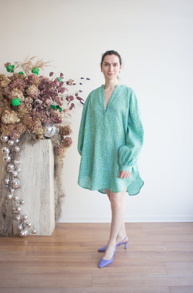 Kate Austin Designs Meret Linen Dress (Aqua Jasmine) - Victoire Boutique - Dresses - Kate Austin Designs - Victoire Boutique - ethical sustainable boutique shopping Ottawa made in Canada Kate Austin Designs Meret Linen Dress (Aqua Jasmine) - Victoire Boutique - Dresses - Kate Austin Designs - Victoire Boutique - ethical sustainable boutique shopping Ottawa made in Canada