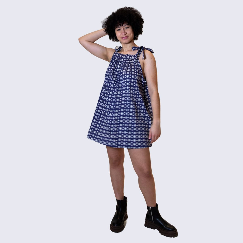 Kate Austin Designs Mimi Sun Dress (Indigo Pompom) - Victoire BoutiqueKate Austin DesignsDresses Ottawa Boutique Shopping Clothing