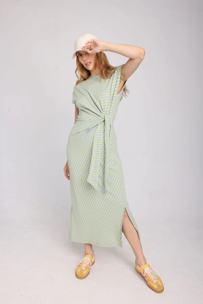 Lele de Baltzac Sasha Dress (Lilac & Yellow Stripe) - Victoire BoutiqueLele de BaltzacDresses Ottawa Boutique Shopping Clothing