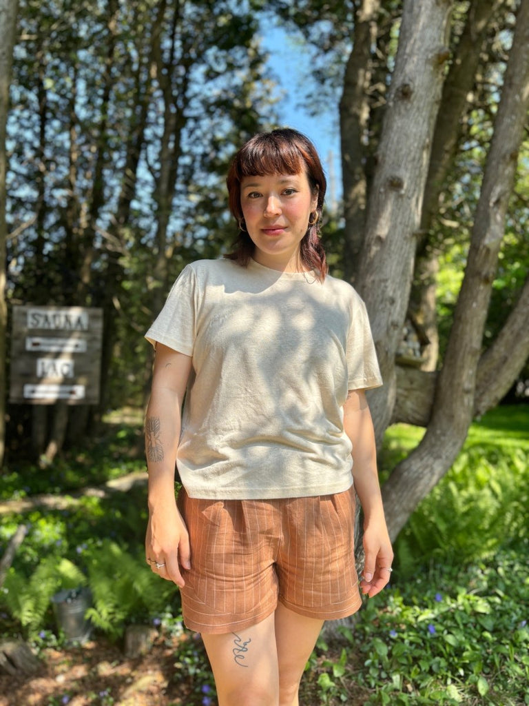 Lepidoptere Agathe Hemp T-Shirt (Ivory) - Victoire BoutiqueLepidoptereTops Ottawa Boutique Shopping Clothing