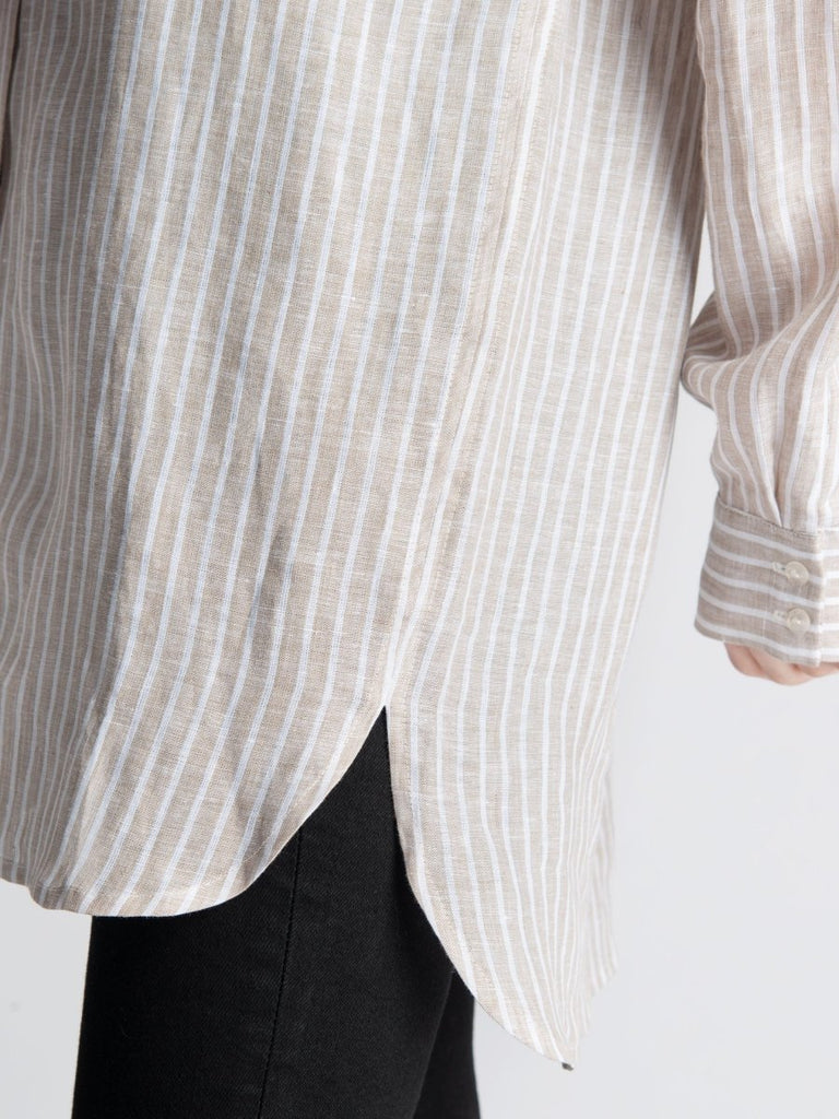 Lepidoptere Anouk Shirt (Beige Stripe) - Victoire BoutiqueLepidoptereTops Ottawa Boutique Shopping Clothing