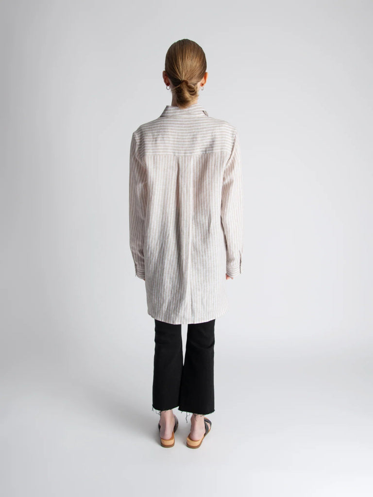 Lepidoptere Anouk Shirt (Beige Stripe) - Victoire BoutiqueLepidoptereTops Ottawa Boutique Shopping Clothing