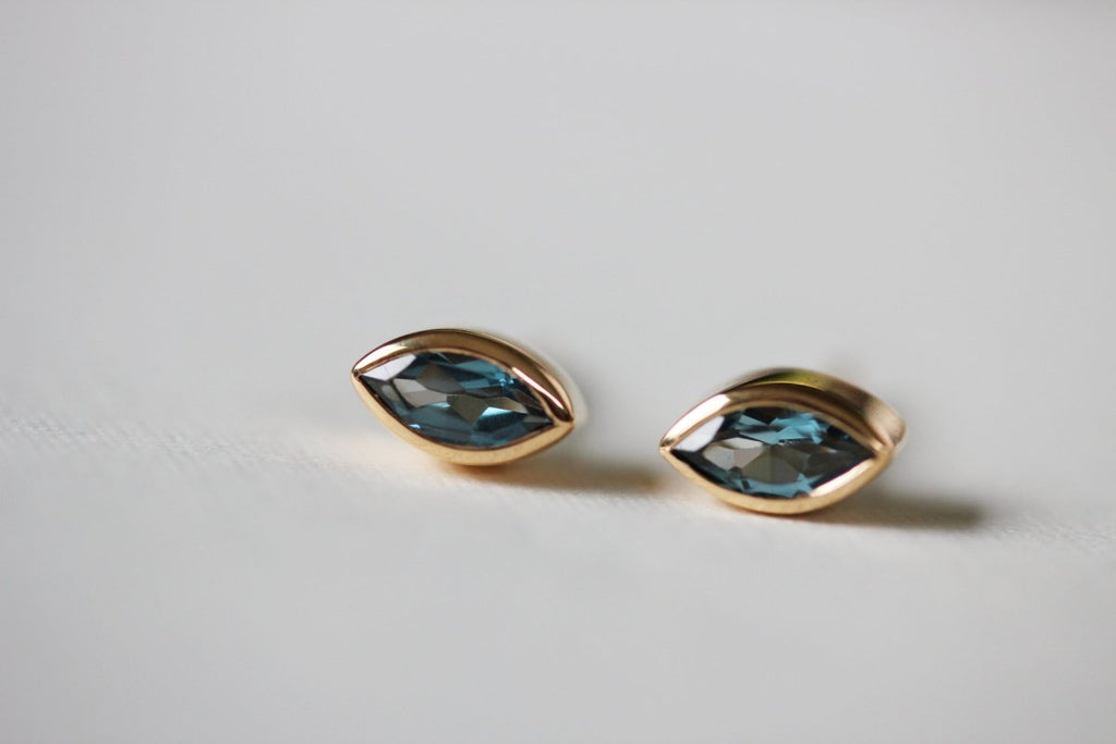 Little Gold Magic Eye Studs (London Blue Topaz) - Victoire BoutiqueLittle GoldEarrings Ottawa Boutique Shopping Clothing