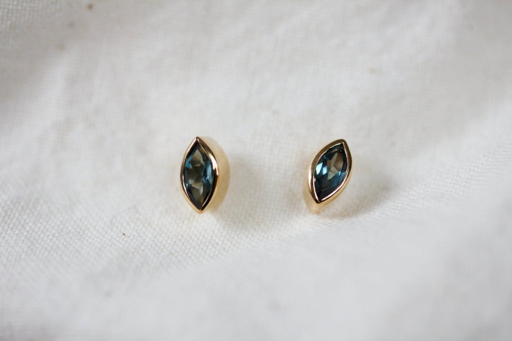 Little Gold Magic Eye Studs (London Blue Topaz) - Victoire BoutiqueLittle GoldEarrings Ottawa Boutique Shopping Clothing