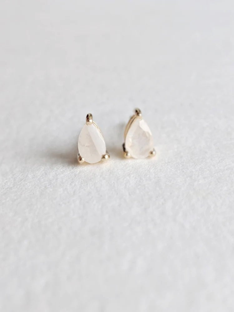 Little Gold Moonstone Pear Studs - Victoire BoutiqueLittle GoldEarrings Ottawa Boutique Shopping Clothing