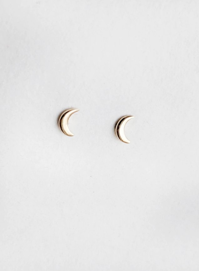 Little Gold Tiniest Moon Studs - Victoire BoutiqueLittle GoldEarrings Ottawa Boutique Shopping Clothing