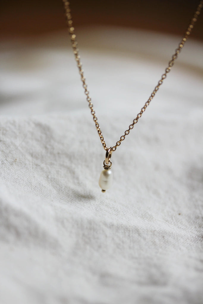 Little Gold Tiny Pearl Teardrop Necklace - Victoire BoutiqueLittle GoldNecklaces Ottawa Boutique Shopping Clothing