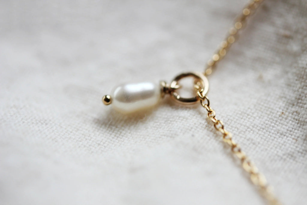 Little Gold Tiny Pearl Teardrop Necklace - Victoire BoutiqueLittle GoldNecklaces Ottawa Boutique Shopping Clothing