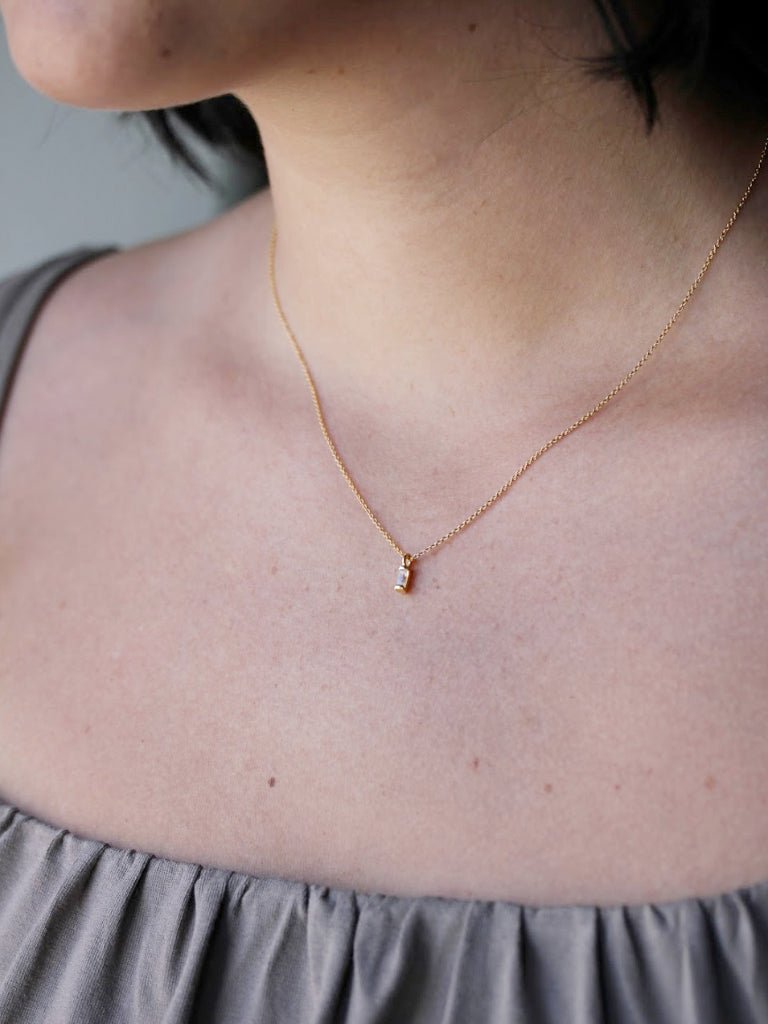 Little Gold Vesper Necklace (Moonstone) - Victoire BoutiqueLittle GoldNecklaces Ottawa Boutique Shopping Clothing