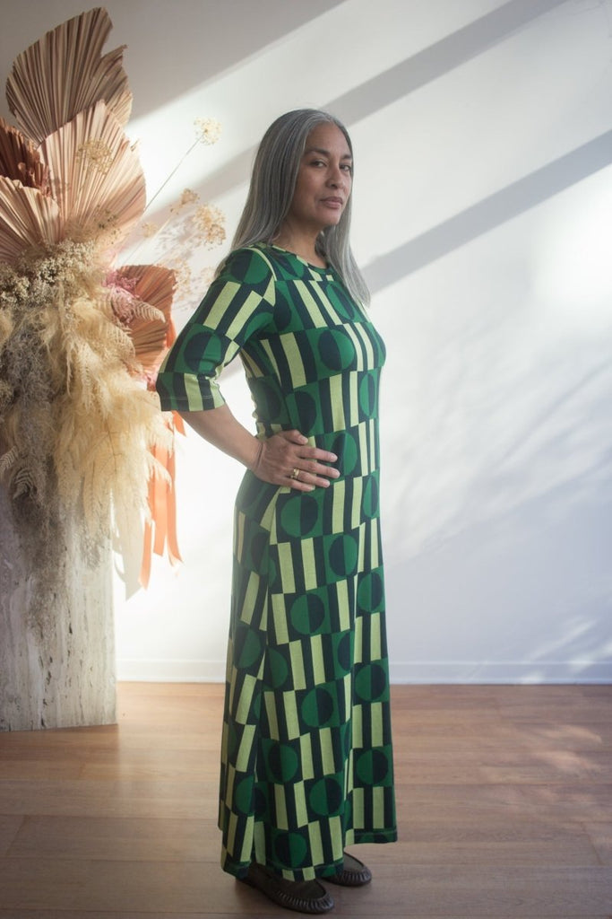 Marigold Barbara Dress (Geo Green) - Victoire BoutiqueMarigoldDresses Ottawa Boutique Shopping Clothing