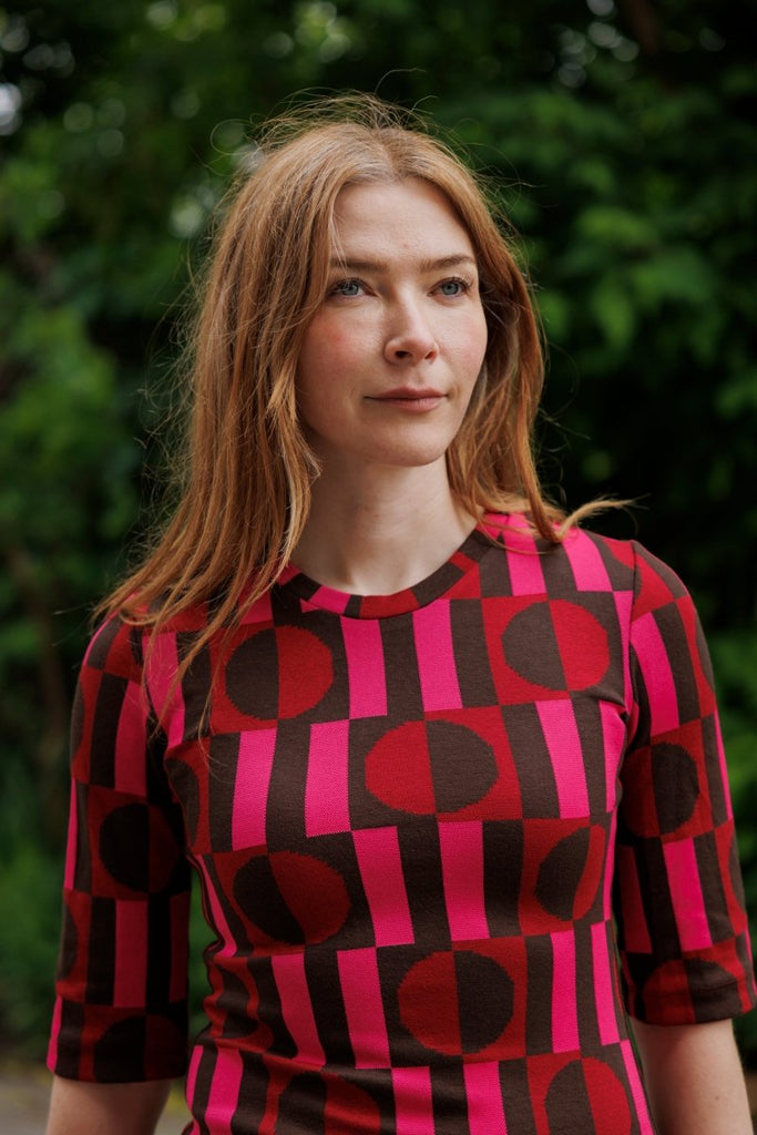 Marigold Barbara Dress (Geo Pink) - Victoire BoutiqueMarigoldDresses Ottawa Boutique Shopping Clothing