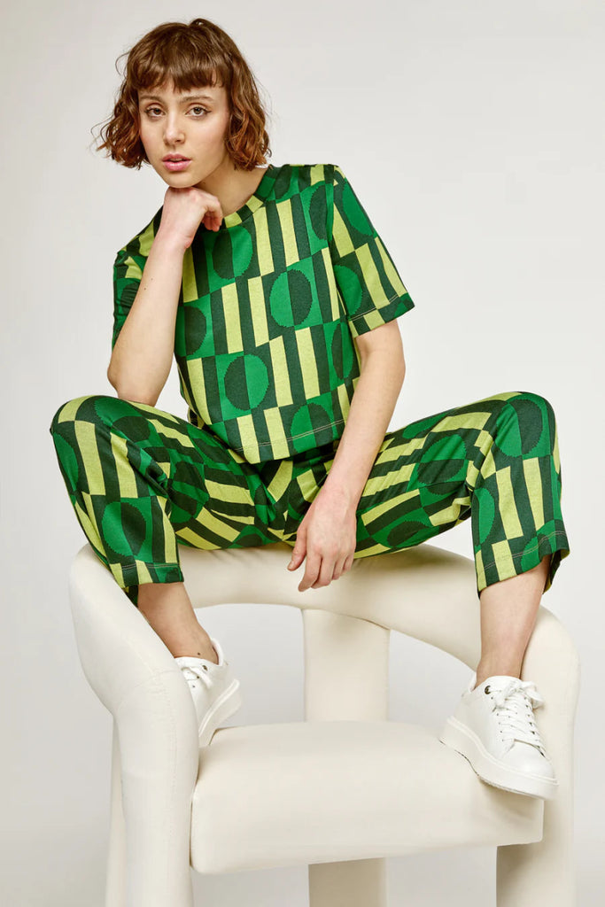 Marigold Simon Pants (Green Geo) - Victoire BoutiqueMarigoldBottoms Ottawa Boutique Shopping Clothing