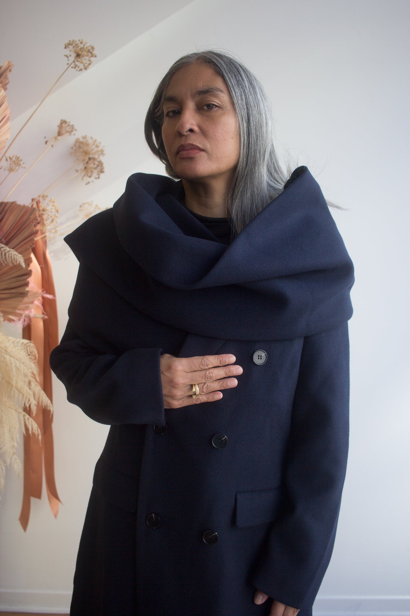 Hilary MacMillan Peacoat with Scarf (Navy) Victoire Boutique