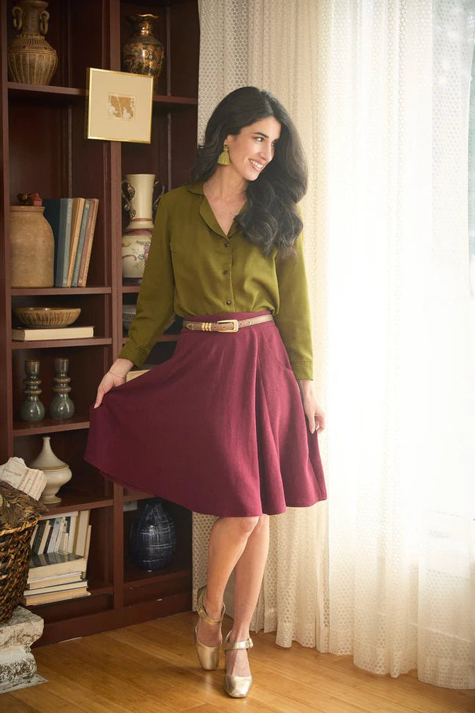 Meemoza Brigitte 3/4 Skirt (Burgundy) - Victoire BoutiqueMeemozaSkirts Ottawa Boutique Shopping Clothing