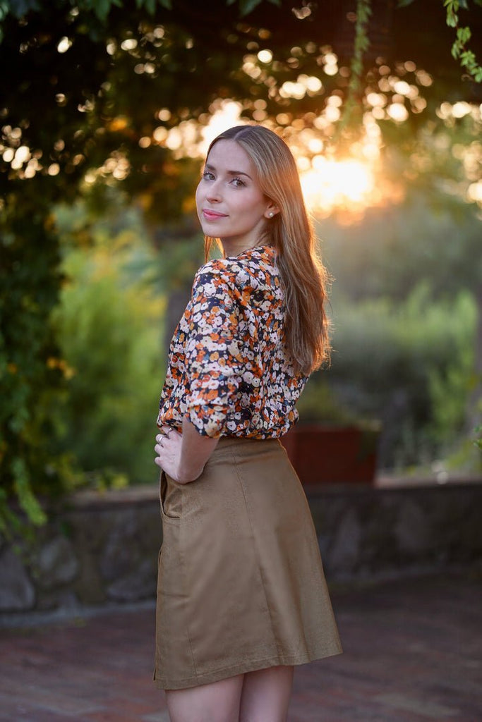 Meemoza Cruz 3/4 Blouse (Navy Floral) - Victoire BoutiqueMeemozaTops Ottawa Boutique Shopping Clothing