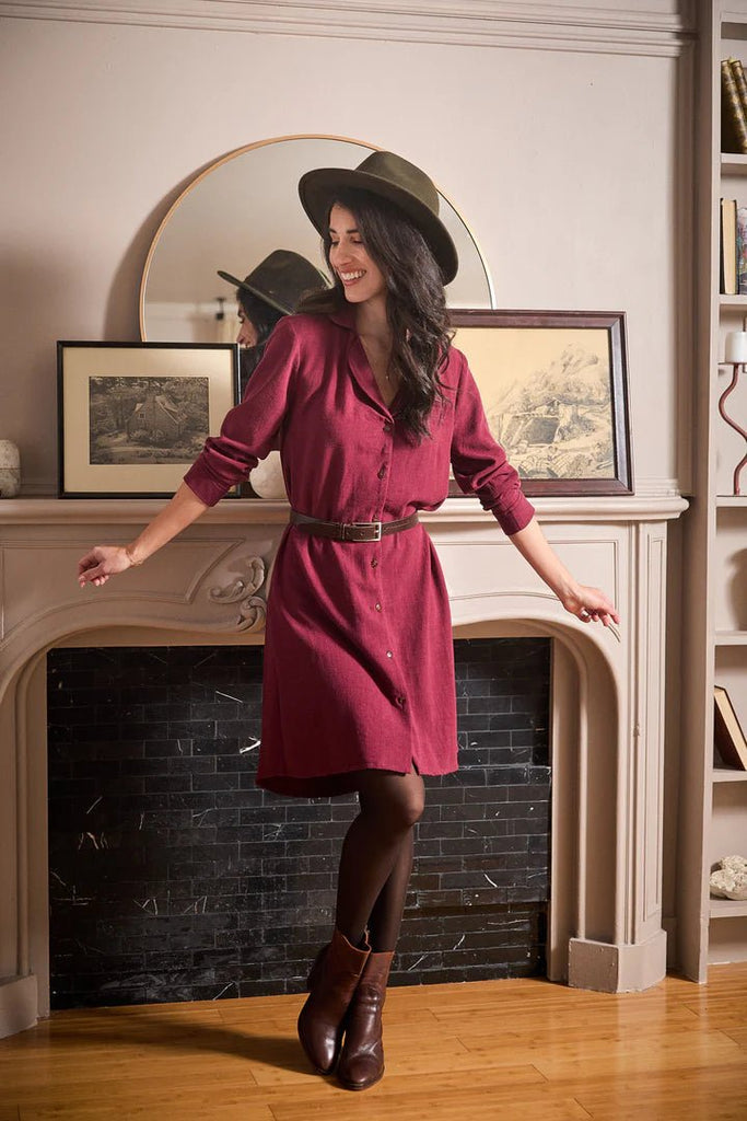 Meemoza Cruz 3/4 Dress (Burgundy) - Victoire BoutiqueMeemozaDresses Ottawa Boutique Shopping Clothing