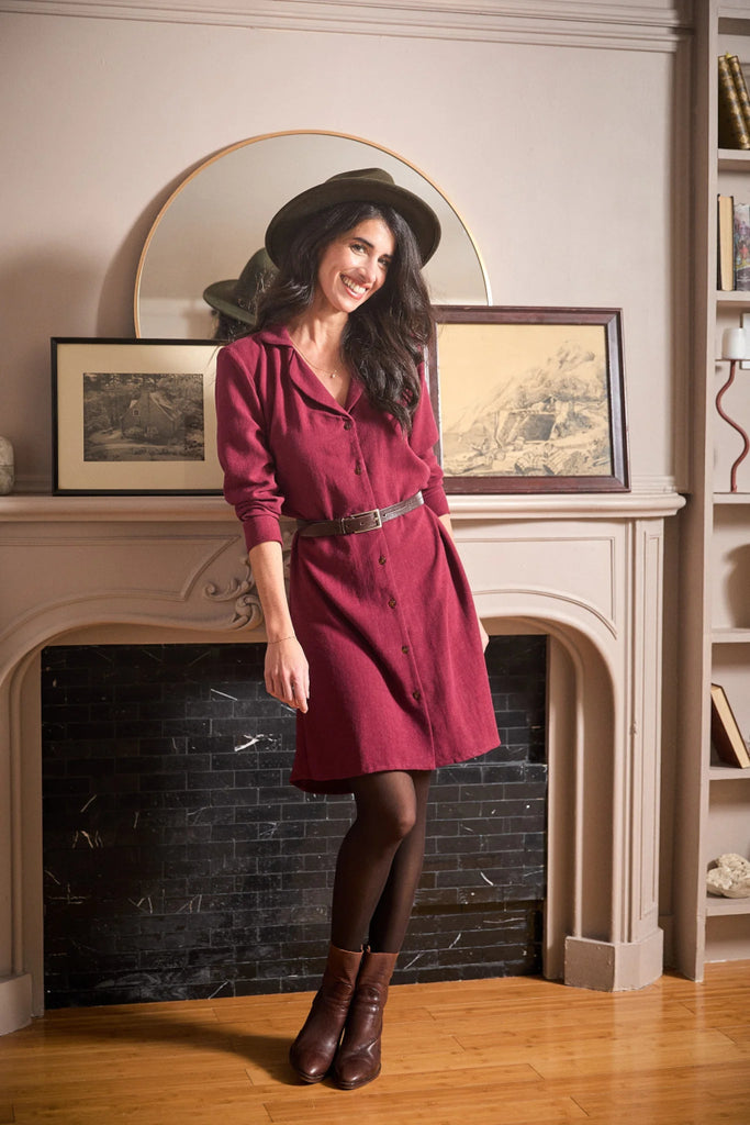 Meemoza Cruz 3/4 Dress (Burgundy) - Victoire BoutiqueMeemozaDresses Ottawa Boutique Shopping Clothing