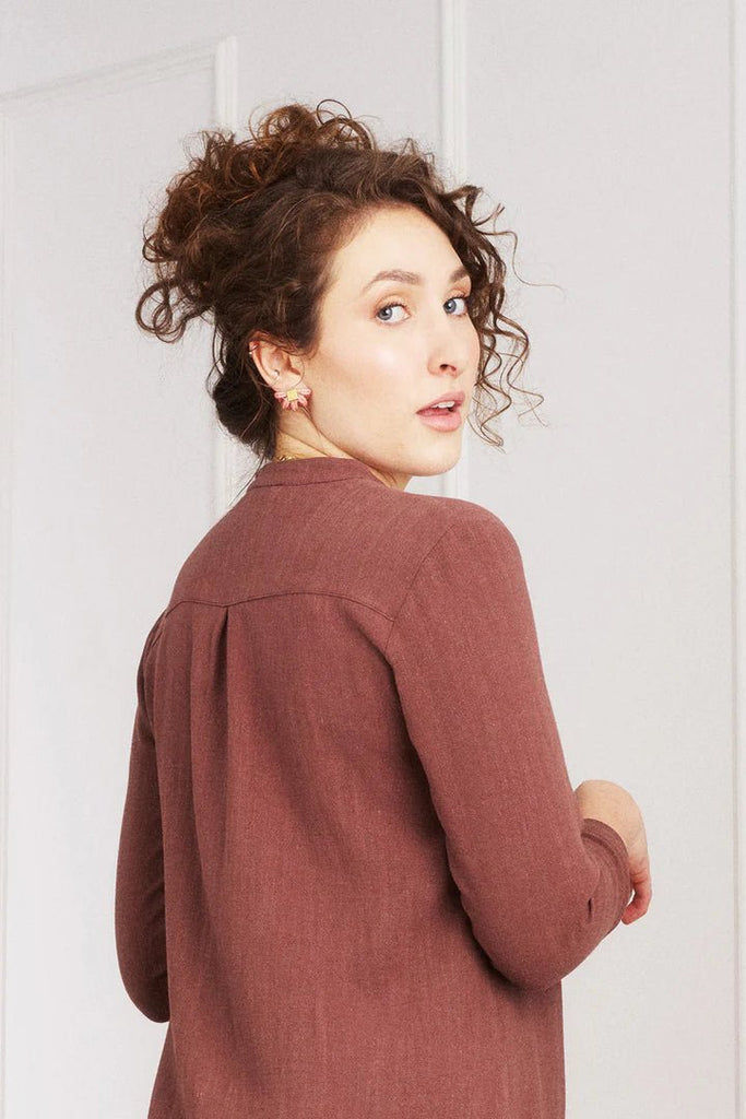 Meemoza Isla 3/4 Dress (Mocha Linen) - Victoire BoutiqueMeemozaDresses Ottawa Boutique Shopping Clothing