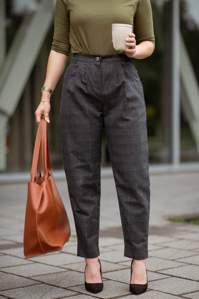 Meemoza Maelle Pants (Charcoal Check) - Victoire BoutiqueMeemozaBottoms Ottawa Boutique Shopping Clothing