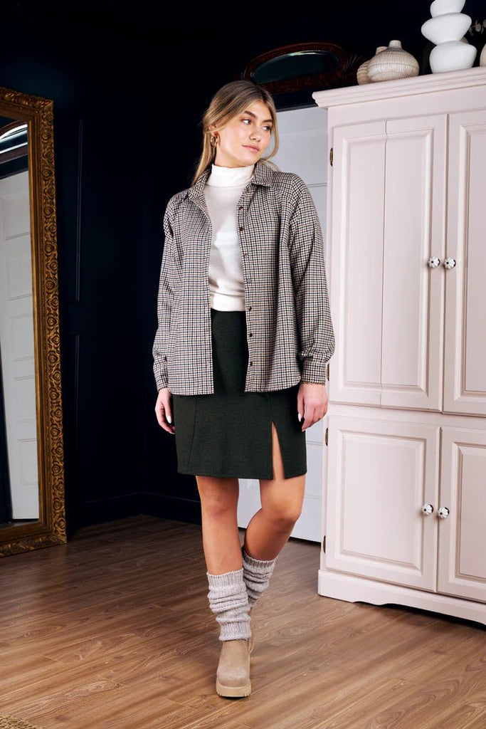 Meemoza Raglan Oversized Wool Blouse (Houndstooth) - Victoire BoutiqueMeemozaTops Ottawa Boutique Shopping Clothing