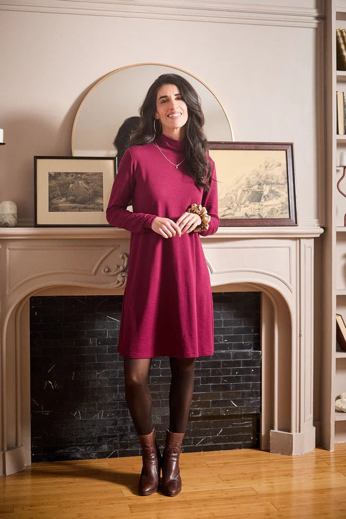 Meemoza Turtle Dress (Bordeaux) - Victoire BoutiqueMeemozaDresses Ottawa Boutique Shopping Clothing