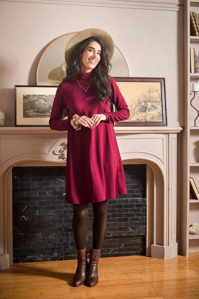 Meemoza Turtle Dress (Bordeaux) - Victoire BoutiqueMeemozaDresses Ottawa Boutique Shopping Clothing