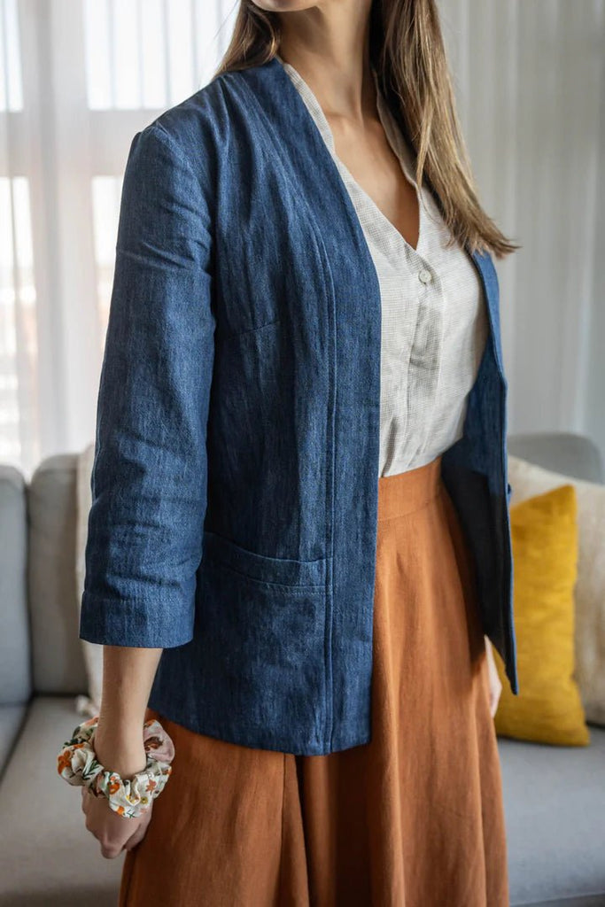 Meemoza Vegan Cardigan (Blue Denim) - Victoire BoutiqueMeemozaTops Ottawa Boutique Shopping Clothing