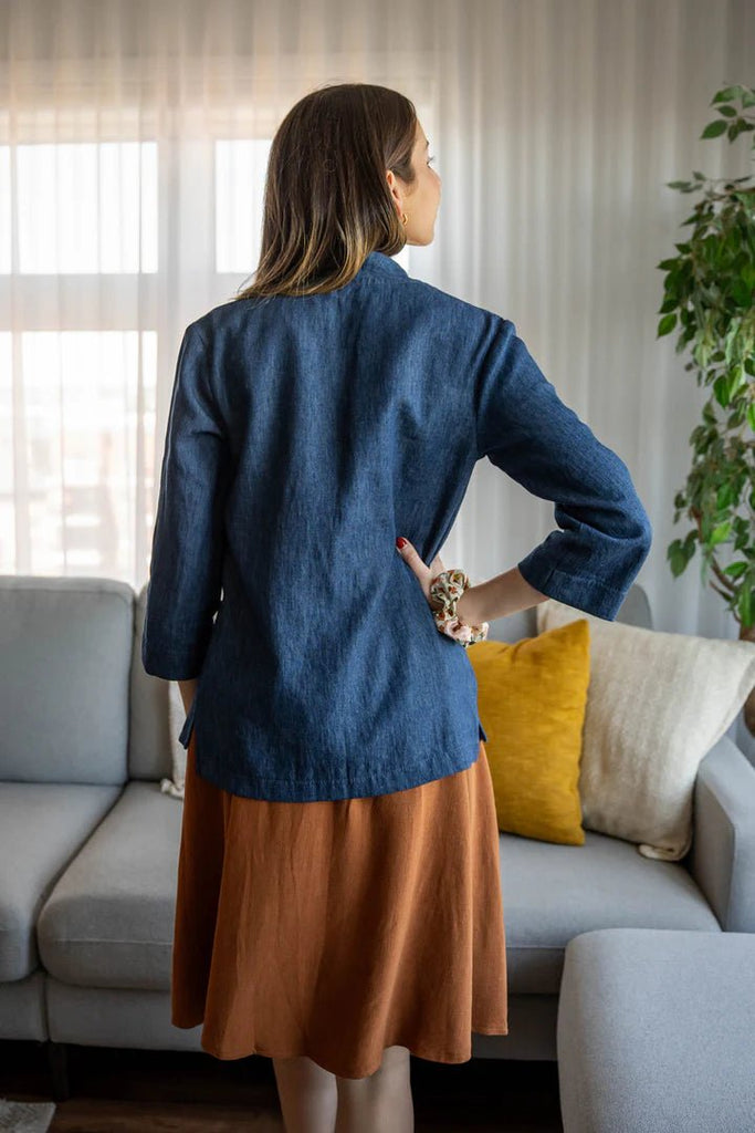 Meemoza Vegan Cardigan (Blue Denim) - Victoire BoutiqueMeemozaTops Ottawa Boutique Shopping Clothing