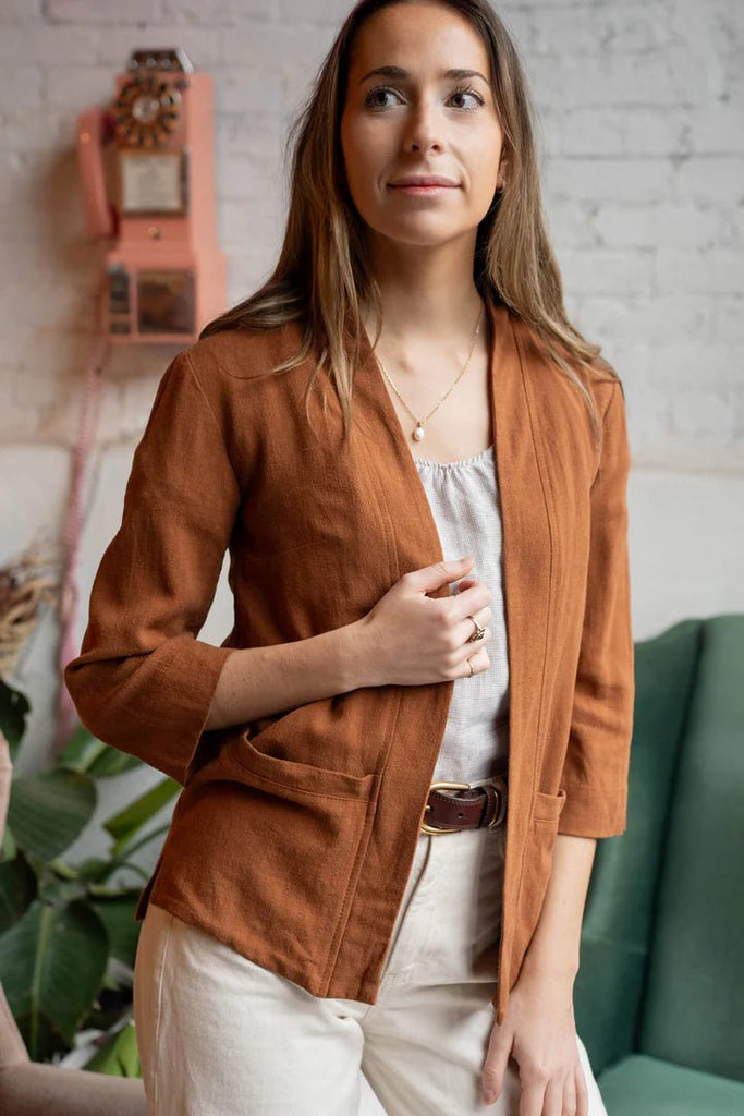 Meemoza Vegan Cardigan (Cognac) - Victoire BoutiqueMeemozaTops Ottawa Boutique Shopping Clothing