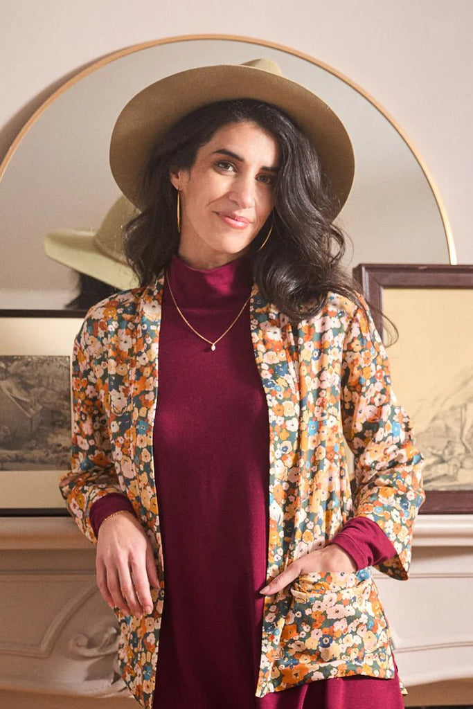 Meemoza Vegan Cardigan (Navy Floral) - Victoire BoutiqueMeemozaTops Ottawa Boutique Shopping Clothing