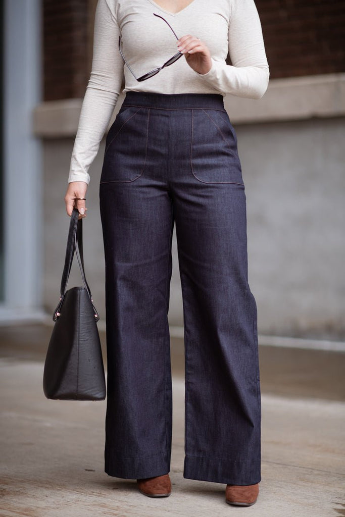 Meemoza Warhol Stretch Pants (Blue Denim) - Victoire BoutiqueMeemozaBottoms Ottawa Boutique Shopping Clothing