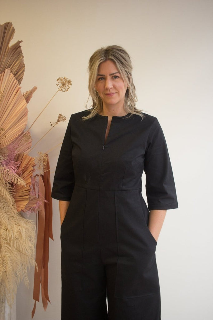 Meg 70's Jumpsuit (Black) - Victoire BoutiqueMeg by Megan KinneyJumpsuits Ottawa Boutique Shopping Clothing