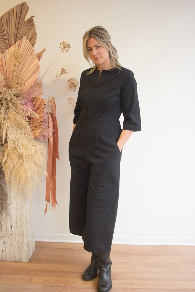 Meg 70's Jumpsuit (Black) - Victoire BoutiqueMeg by Megan KinneyJumpsuits Ottawa Boutique Shopping Clothing