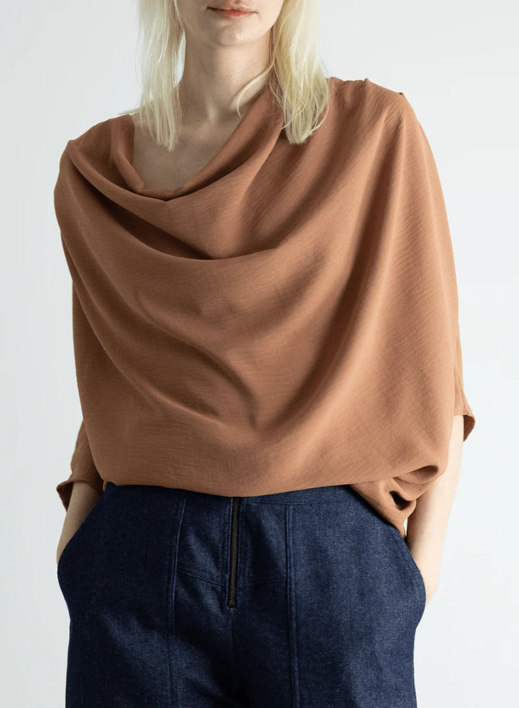 Meg Abstraction Cowl Top (Latte) - Victoire BoutiqueMeg by Megan KinneyShirts & Tops Ottawa Boutique Shopping Clothing