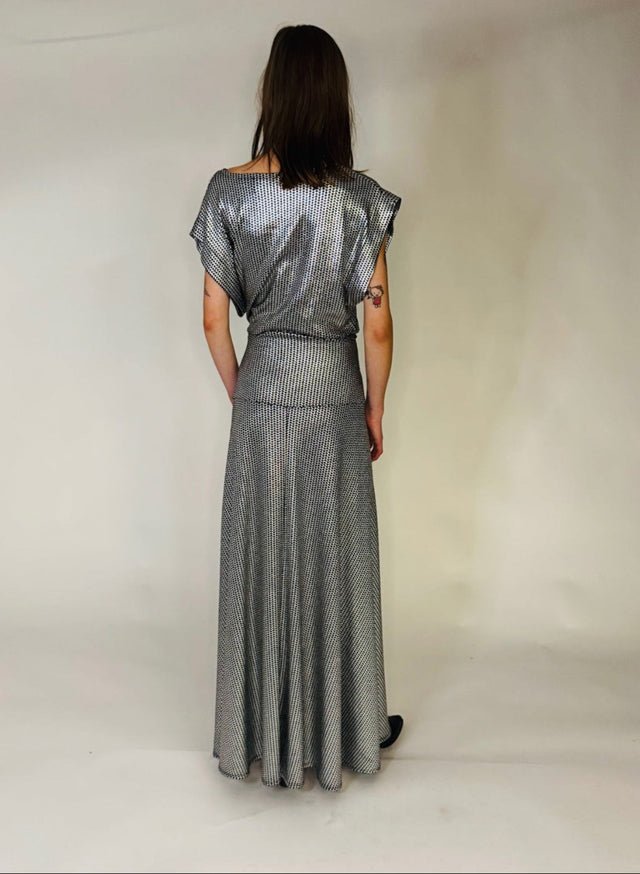 Meg Circle Skirt (Silver Metallic) - Victoire BoutiqueMeg by Megan KinneyShorts Ottawa Boutique Shopping Clothing