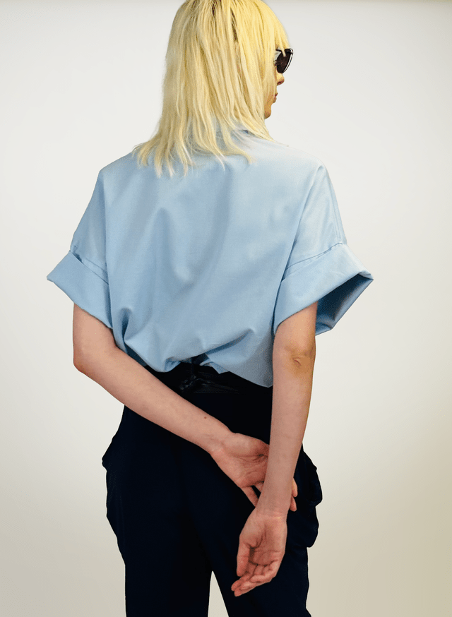 Meg Petite Chemise (Blue) - Victoire BoutiqueMeg by Megan KinneyShirts & Tops Ottawa Boutique Shopping Clothing