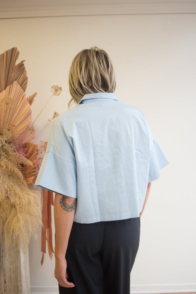 Meg Petite Chemise (Blue) - Victoire BoutiqueMeg by Megan KinneyShirts & Tops Ottawa Boutique Shopping Clothing