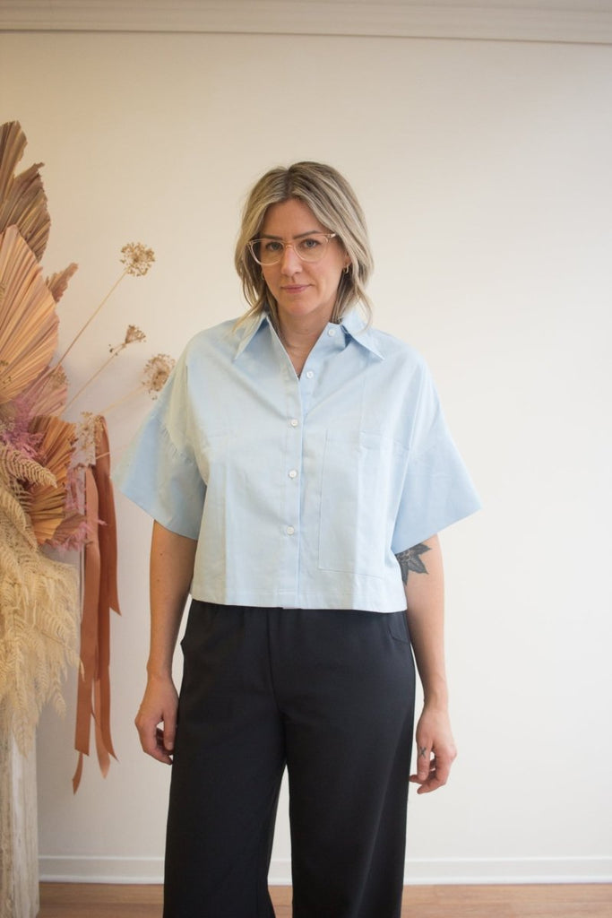 Meg Petite Chemise (Blue) - Victoire BoutiqueMeg by Megan KinneyShirts & Tops Ottawa Boutique Shopping Clothing